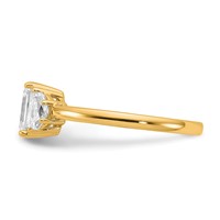 14K Yellow Gold 1.38 Carat Certified Lab Grown Diamond VS SI+ G+ Complete Emerald and Half Moon Three Stone Engagement Ring view 3