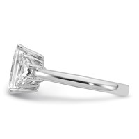 14K White Gold 0.62 Carat Lab Grown Diamond VS SI+ G+ Semi Mount Emerald and Half Moon Three Stone Engagement Ring view 3
