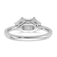 14K White Gold 1.38 Carat Certified Lab Grown Diamond VS SI+ G+ Princess and Half Moon Complete Three Stone Engagement Ring view 5