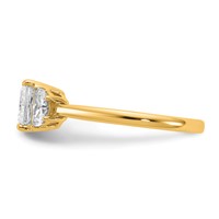 14K Yellow Gold 1.38 Carat Certified Lab Grown Diamond VS+ F+ Princess and Half Moon Complete Three Stone Engagement Ring view 3