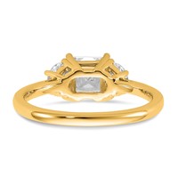 14K Yellow Gold 1.38 Carat Certified Lab Grown Diamond VS+ F+ Princess and Half Moon Complete Three Stone Engagement Ring view 5