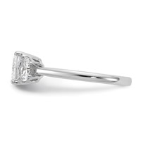 14K White Gold 0.38 Carat Lab Grown Diamond VS SI+ G+ Half Moon 1 Carat Princess Center Semi Mount Three Stone Engagement Ring view 3