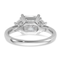 14K White Gold 2.50 Carat Certified Lab Grown Diamond VS SI+ G+ Princess and Half Moon Complete Three Stone Engagement Ring view 5