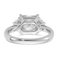 14K White Gold 3.12 Carat Certified Lab Grown Diamond VS+ F+ Princess and Half Moon Complete Three Stone Engagement Ring view 5