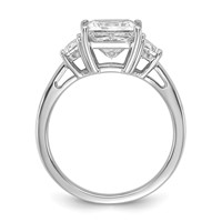 14K White Gold 0.62 Carat Lab Grown Diamond VS SI+ G+ Half Moon 2.50 Carat Princess Center Semi Mount Three Stone Engagement Ring view 2