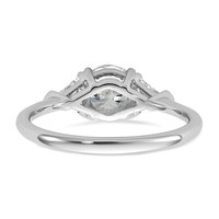 14K White Gold 1.50 Carat Certified Lab Grown Diamond VS SI+ G+ Round and Triangle Complete Three Stone Engagement Ring view 5