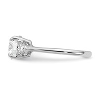 14K White Gold 2 Carat Certified Lab Grown Diamond VS+ F+ Round and Triangle Complete Three Stone Engagement Ring view 3