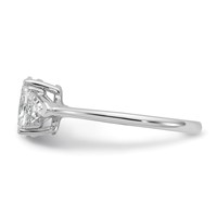 14K White Gold 1.50 Carat Certified Lab Grown Diamond VS+ F+ Complete Oval and Trillion Three Stone Engagement Ring view 3