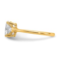 14K Yellow Gold 1.50 Carat Certified Lab Grown Diamond VS SI+ G+ Complete Oval and Trillion Three Stone Engagement Ring view 3
