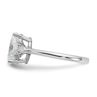 14K White Gold 2.50 Carat Certified Lab Grown Diamond VS SI+ G+ Complete Oval and Trillion Three Stone Engagement Ring view 3