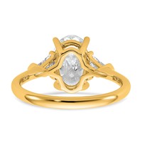 14K Yellow Gold 2.50 Carat Certified Lab Grown Diamond VS SI+ G+ Complete Oval and Trillion Three Stone Engagement Ring view 5