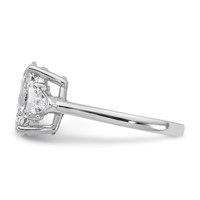 14K White Gold 3.12 Carat Certified Lab Grown Diamond VS SI+ G+ Complete Oval and Trillion Three Stone Engagement Ring view 3