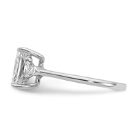 14K White Gold 0.50 Carat Lab Grown Diamond VS+ F+ Triangle 1.50 Carat Radiant Center Semi Mount Three Stone Engagement Ring view 3