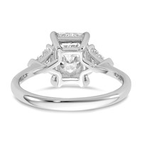 14K White Gold 2.50 Carat Certified Lab Grown Diamond VS SI+ G+ Radiant and Triangle Complete Three Stone Engagement Ring view 5