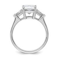14K White Gold 0.62 Carat Lab Grown Diamond VS SI+ G+ Triangle 2.50 Carat Radiant Center Semi Mount Three Stone Engagement Ring view 2