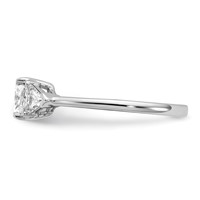 14K White Gold 1.50 Carat Certified Lab Grown Diamond VS+ F+ Cushion and Triangle Complete Three Stone Engagement Ring view 3