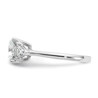 14K White Gold 2.50 Carat Certified Lab Grown Diamond VS+ F+ Cushion and Triangle Complete Three Stone Engagement Ring view 3