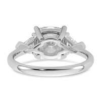 14K White Gold 3.12 Carat Certified Lab Grown Diamond VS SI+ G+ Cushion and Triangle Complete Three Stone Engagement Ring view 5