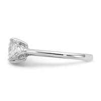 14K White Gold 1.50 Carat Certified Lab Grown Diamond VS+ F+ Princess and Trillion Complete Three Stone Engagement Ring view 3
