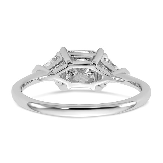 Gold Diamond Princess and Triangle 3-Stone Bridal Rings