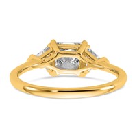 14K Yellow Gold 0.50 Carat Lab Grown Diamond VS+ F+ Trillion and 1 Carat Princess Center Semi Mount Three Stone Engagement Ring view 5