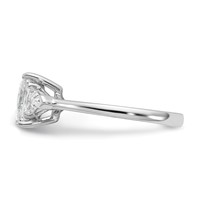 14K White Gold 2.50 Carat Certified Lab Grown Diamond VS SI+ G+ Princess and Trillion Complete Three Stone Engagement Ring view 3