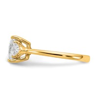 14K Yellow Gold 0.50 Carat Lab Grown Diamond VS+ F+ Trillion and 2 Carat Princess Center Semi Mount Three Stone Engagement Ring view 3