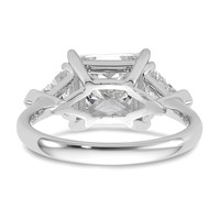 14K White Gold 4.12 Carat Certified Lab Grown Diamond VS+ F+ Princess and Trillion Complete Three Stone Engagement Ring view 5