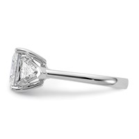 14K White Gold 1.12 Carat Lab Grown Diamond VS+ F+ Trillion and 3 Carat Princess Center Semi Mount Three Stone Engagement Ring view 3