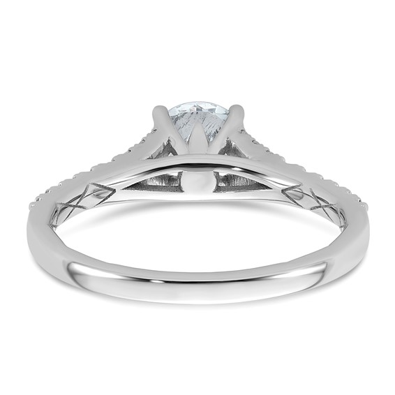 14k White Gold 1 1/4 carat Lab Grown Diamond VS/SI+ G+ Round Complete Engagement Ring