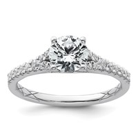 14K White Gold 1.25 Carat Lab Grown Diamond VS+ F+ Round Complete Engagement Ring view 1