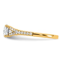 14K Yellow Gold 1.25 Carat Lab Grown Diamond VS+ F+ Round Complete Engagement Ring view 3