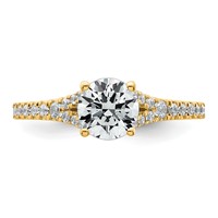 14K Yellow Gold 1.25 Carat Lab Grown Diamond VS+ F+ Round Complete Engagement Ring view 4