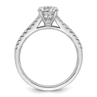 14K White Gold 1.25 Carat Certified Lab Grown Diamond VS+ F+ Round Complete Engagement Ring view 2