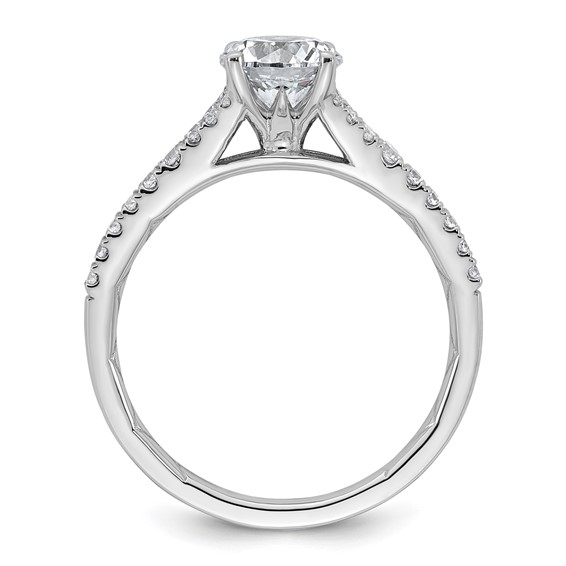 14k White Gold 1 1/4 carat Certified Lab Grown Diamond VS/SI+ G+ Round Complete Engagement Ring