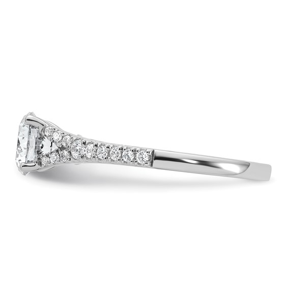 14k White Gold 1 1/4 carat Certified Lab Grown Diamond VS/SI+ G+ Round Complete Engagement Ring