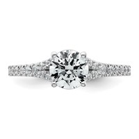 14K White Gold 1.25 Carat Certified Lab Grown Diamond VS+ F+ Round Complete Engagement Ring view 4