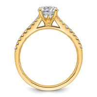 14K Yellow Gold 1.25 Carat Certified Lab Grown Diamond VS+ F+ Round Complete Engagement Ring view 2
