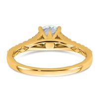 14K Yellow Gold 1.25 Carat Certified Lab Grown Diamond VS+ F+ Round Complete Engagement Ring view 5