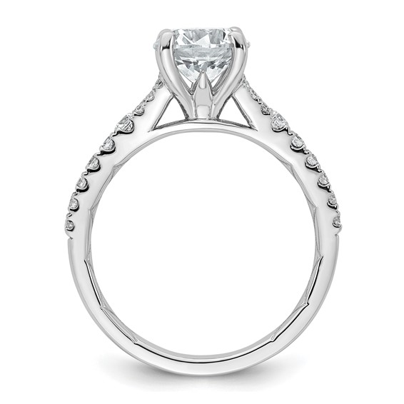 14k White Gold 1 3/4 carat Certified Lab Grown Diamond VS+ F+ Round Complete Engagement Ring