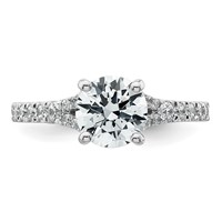 14K White Gold 1.75 Carat Lab Grown Diamond VS SI+ G+ Round Complete Engagement Ring view 4