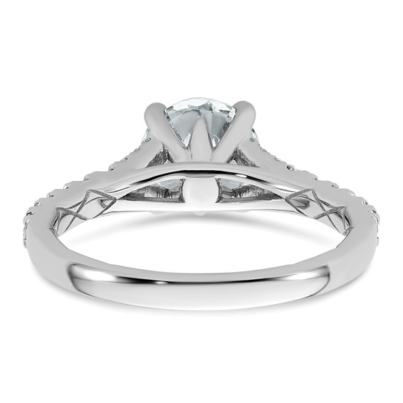 14k White Gold 1 3/4 carat Certified Lab Grown Diamond VS+ F+ Round Complete Engagement Ring