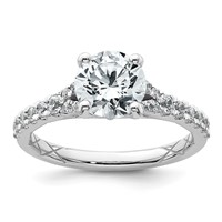 14K White Gold 1.75 Carat Lab Grown Diamond VS SI+ G+ Round Complete Engagement Ring view 1