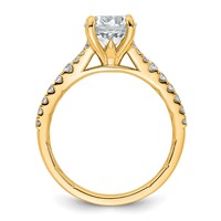 14K Yellow Gold 1.75 Carat Lab Grown Diamond VS+ F+ Round Complete Engagement Ring view 2