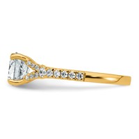 14K Yellow Gold 1.75 Carat Lab Grown Diamond VS+ F+ Round Complete Engagement Ring view 3
