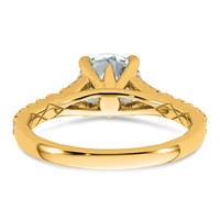 14K Yellow Gold 1.75 Carat Lab Grown Diamond VS+ F+ Round Complete Engagement Ring view 5