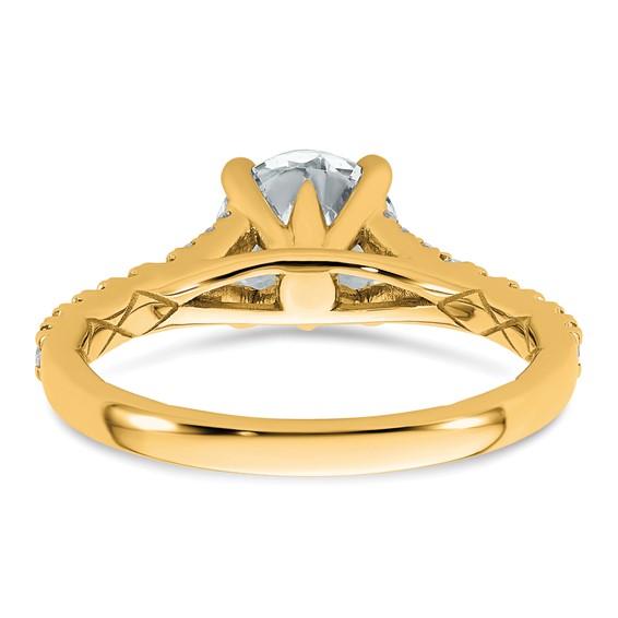 14k 1 3/4 carat Certified Lab Grown Diamond VS+ F+ Round Complete Engagement Ring