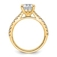 14K Yellow Gold 2.50 Carat Lab Grown Diamond VS SI+ G+ Round Complete Engagement Ring view 2