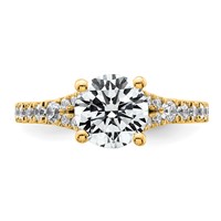 14K Yellow Gold 2.50 Carat Lab Grown Diamond VS SI+ G+ Round Complete Engagement Ring view 4