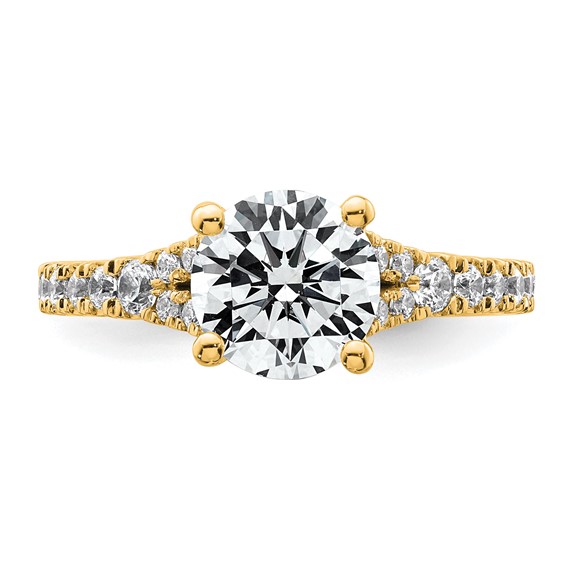 14k 2 1/2 carat Lab Grown Diamond VS+ F+ Round Complete Engagement Ring